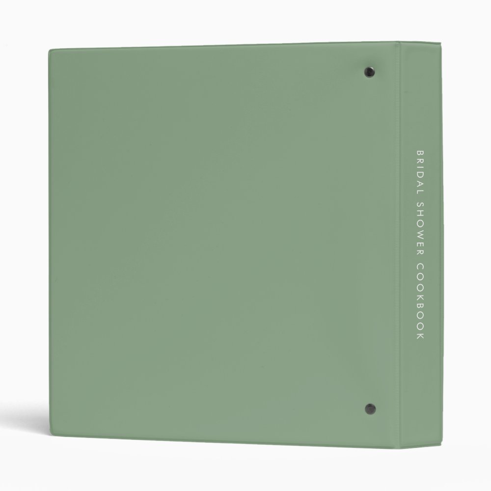 Modern Eucalyptus Botanical Bridal Shower Recipe 3 Ring Binder