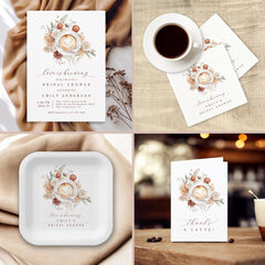 Love is Brewing Coffee Theme Recipe Card