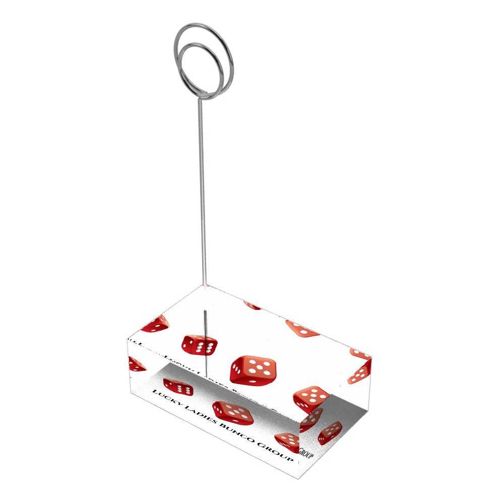Bunco Red Lucky Dice Table Card Holder