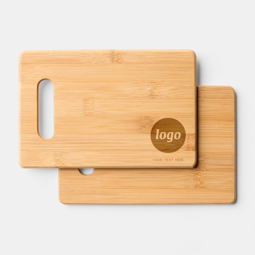 Simple Logo and Text Business Promotional Engraved Cutting Board