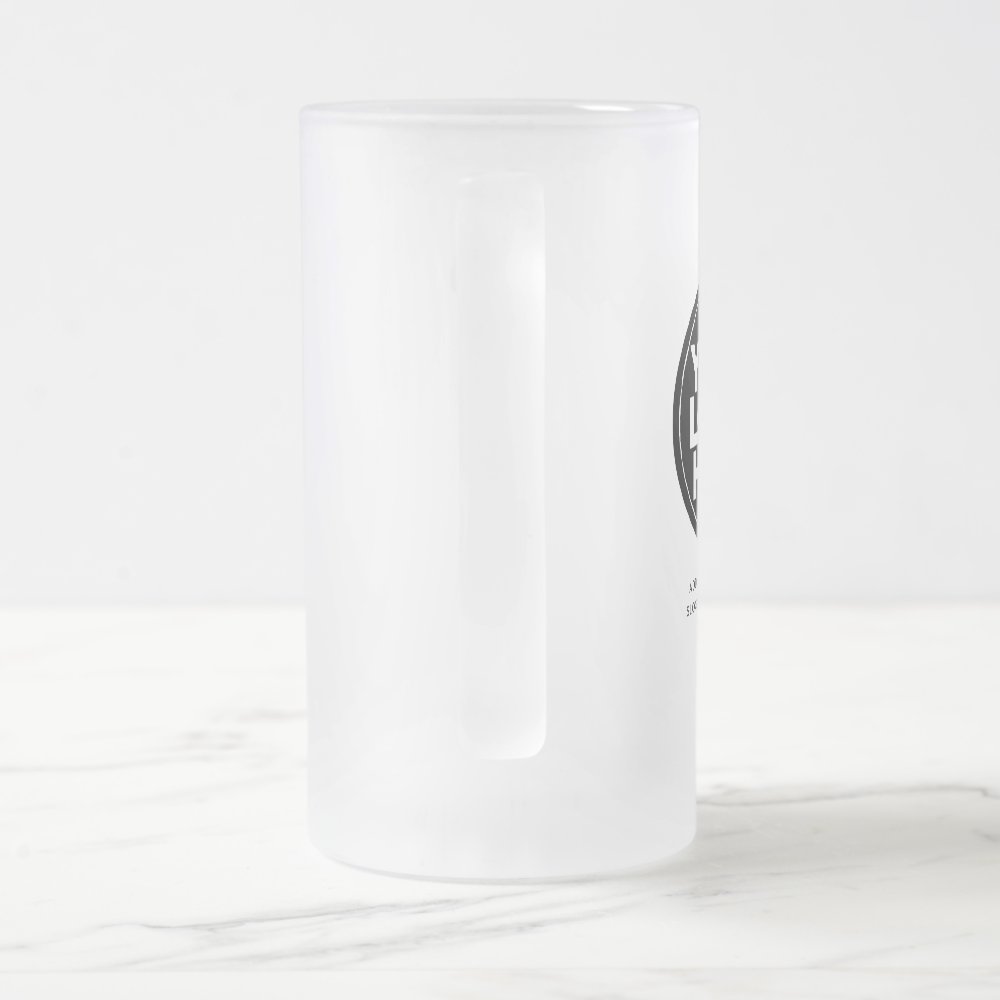 Logo and Text Frosted Glass Beer Mug