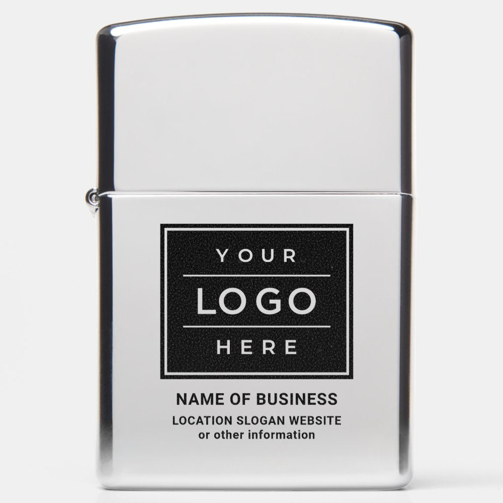 Branded Chrome Business Logo Promo Zippo Lighter