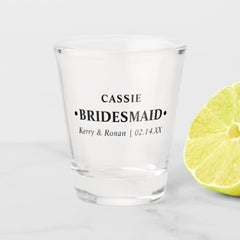 Wedding Date and Names Bridesmaid Personalized Shot Glass