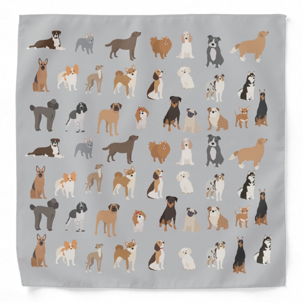 Dog Breed Dog Lover Fun Pattern  Bandana