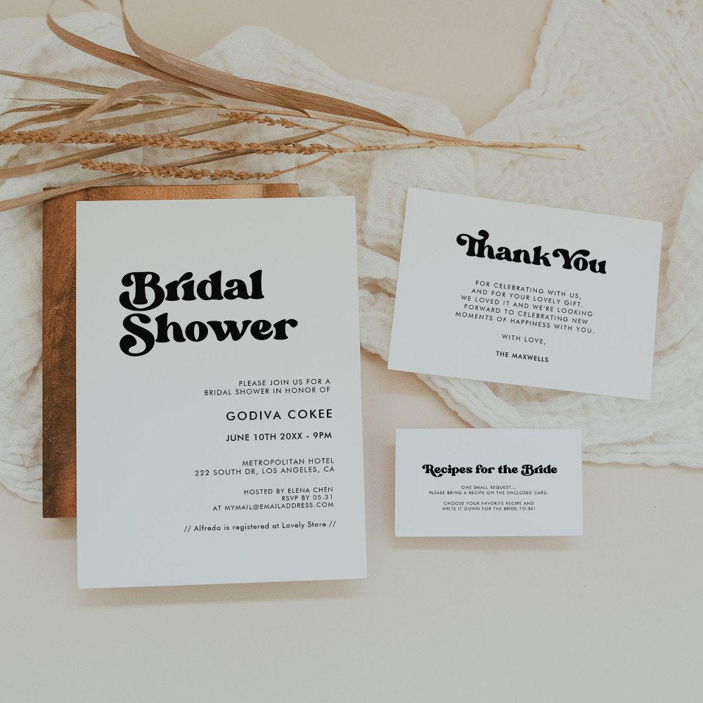 Stylish retro black & white wedding favor bag