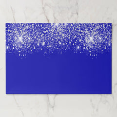Royal blue silver glitter party paper placemat