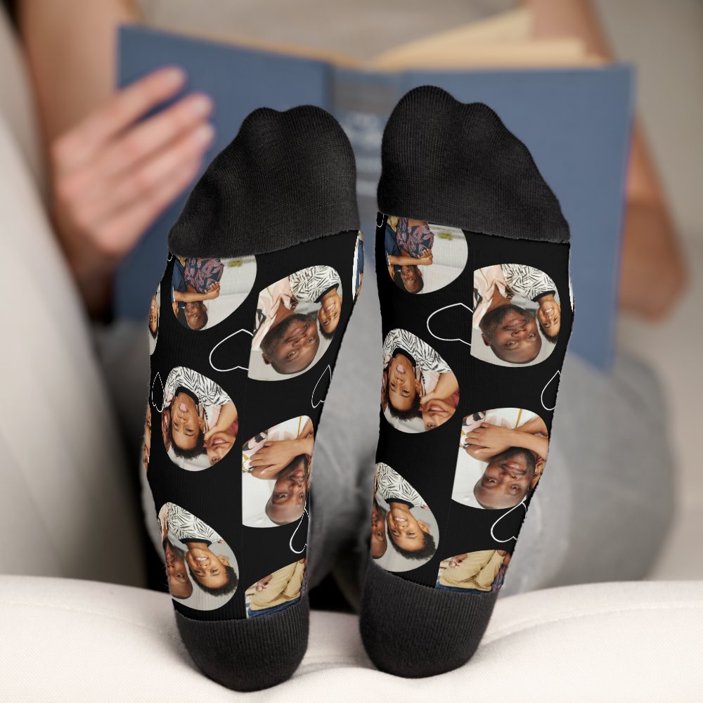 4 Photo Collage Best Daddy Ever Socks