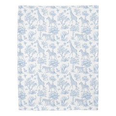 Toile de Jouy Safari animals blue Duvet Cover