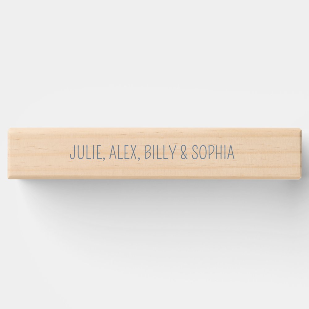 Modern Minimal Blue Custom Name Topple Tower
