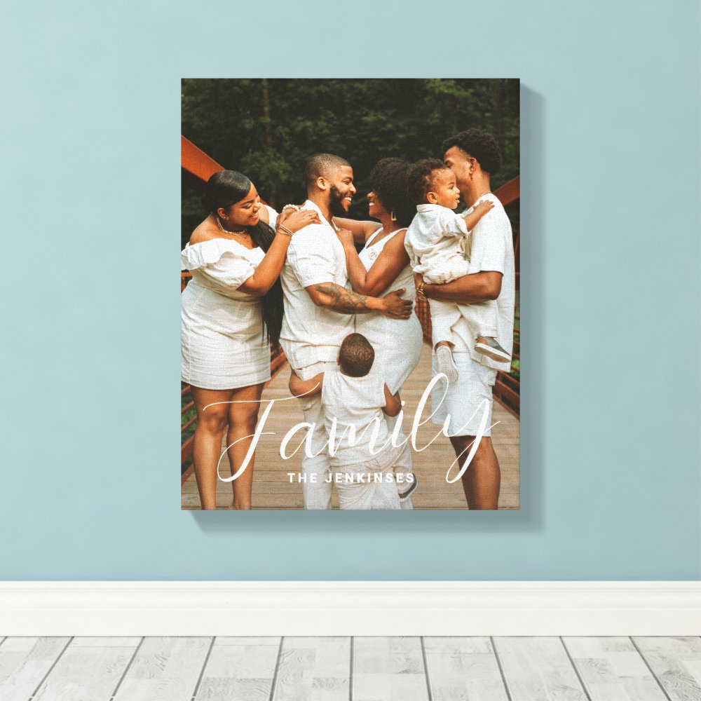 Family Life Personalized Photo Wrapped Canvas Print