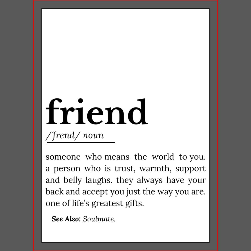 Friend Definition – Heartfelt Meaning Wall Art Sets