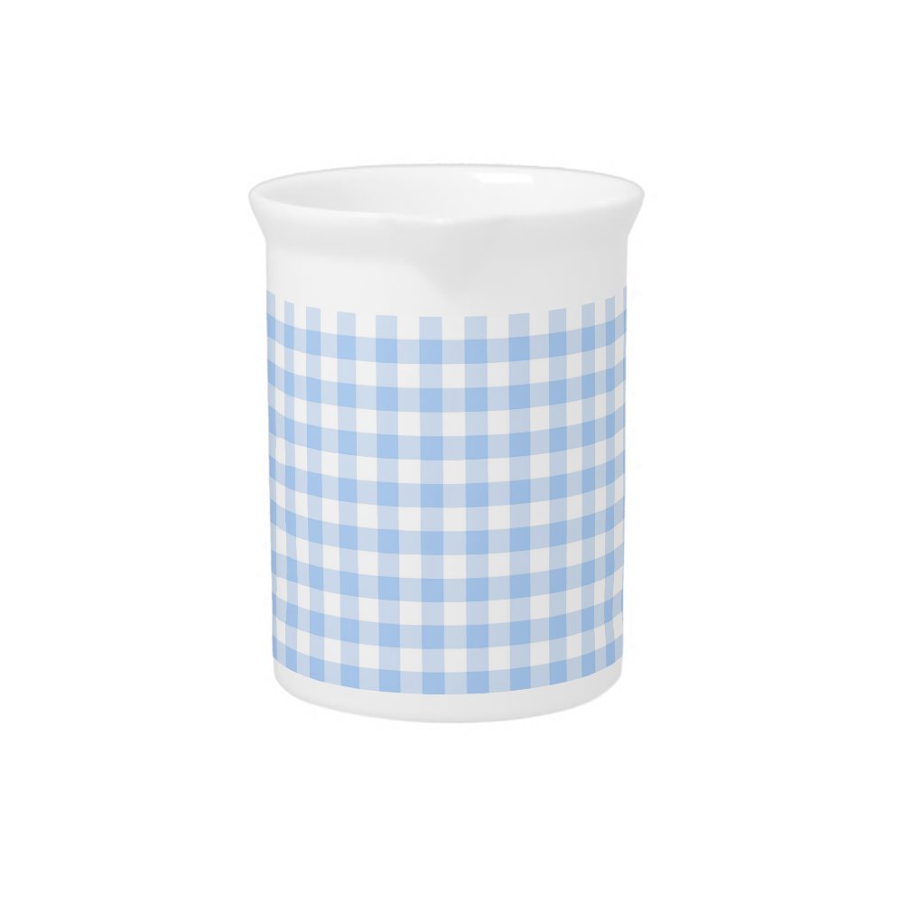 Porcelain Pitcher blue gingham