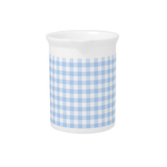 Porcelain Pitcher blue gingham