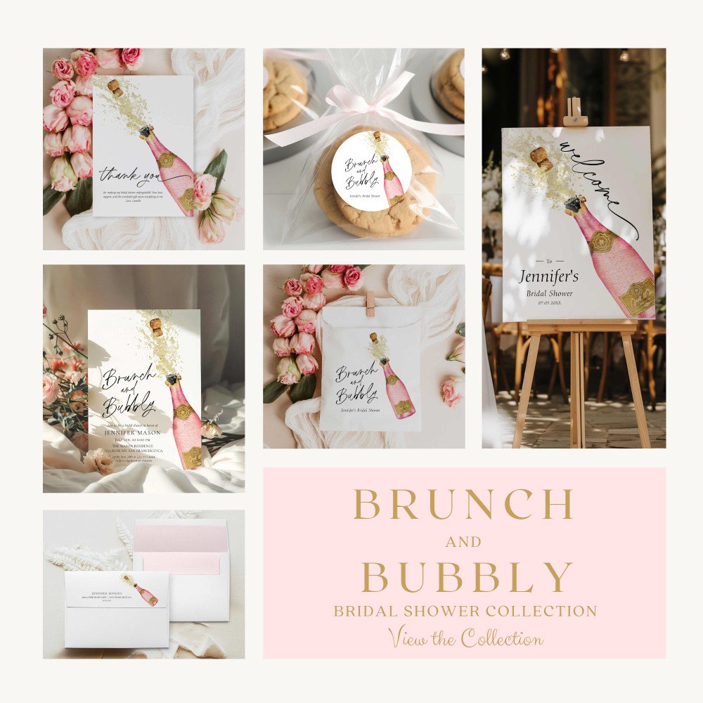 Brunch and Bubbly Bridal Shower Paper Napkins
