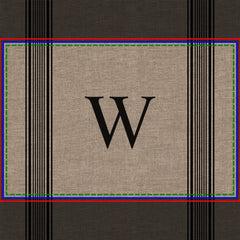 Rustic Burlap Farmhouse Ticking Stripe Monogram Doormat