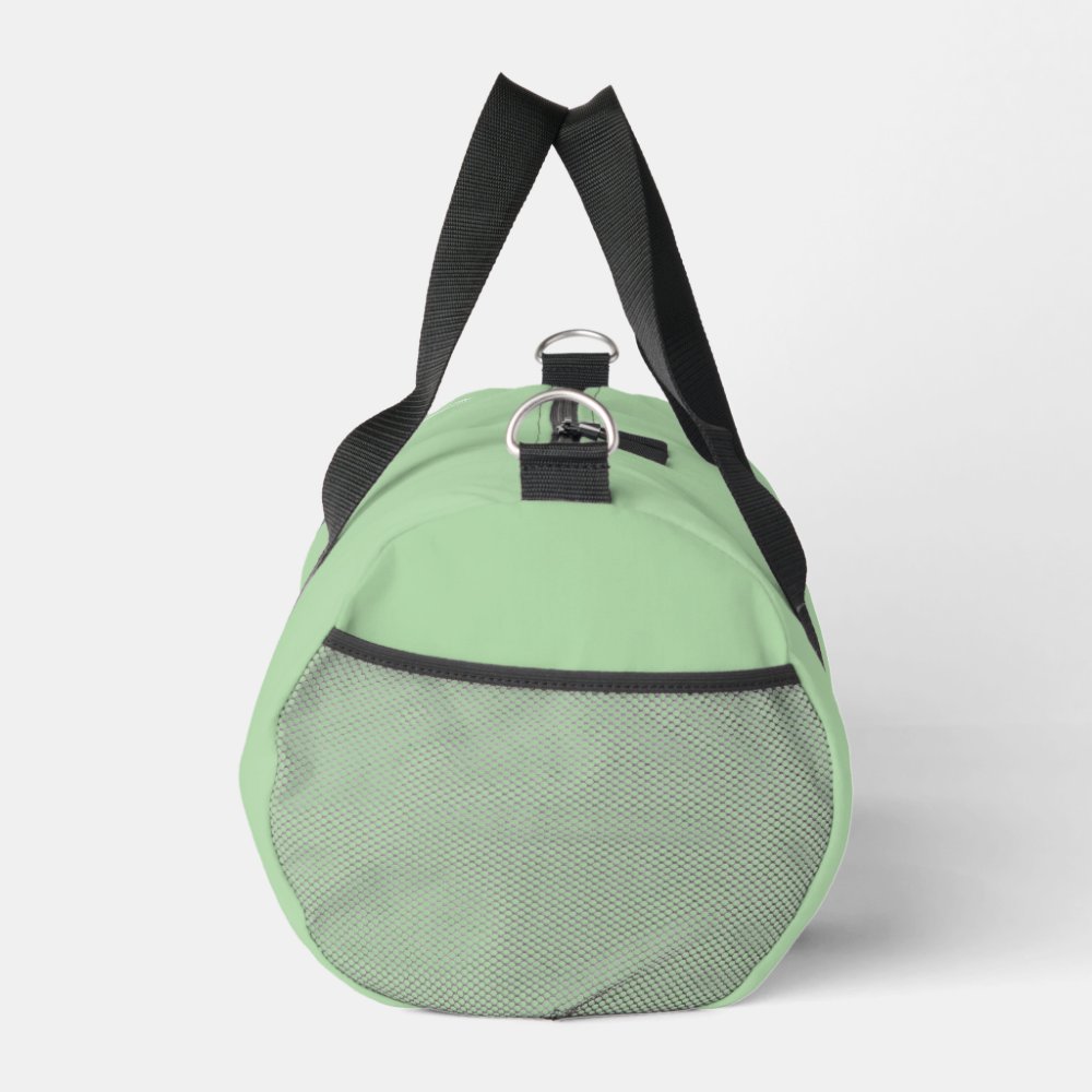 Personalized Name Pale Green Stylish Minimal Gym Duffle Bag