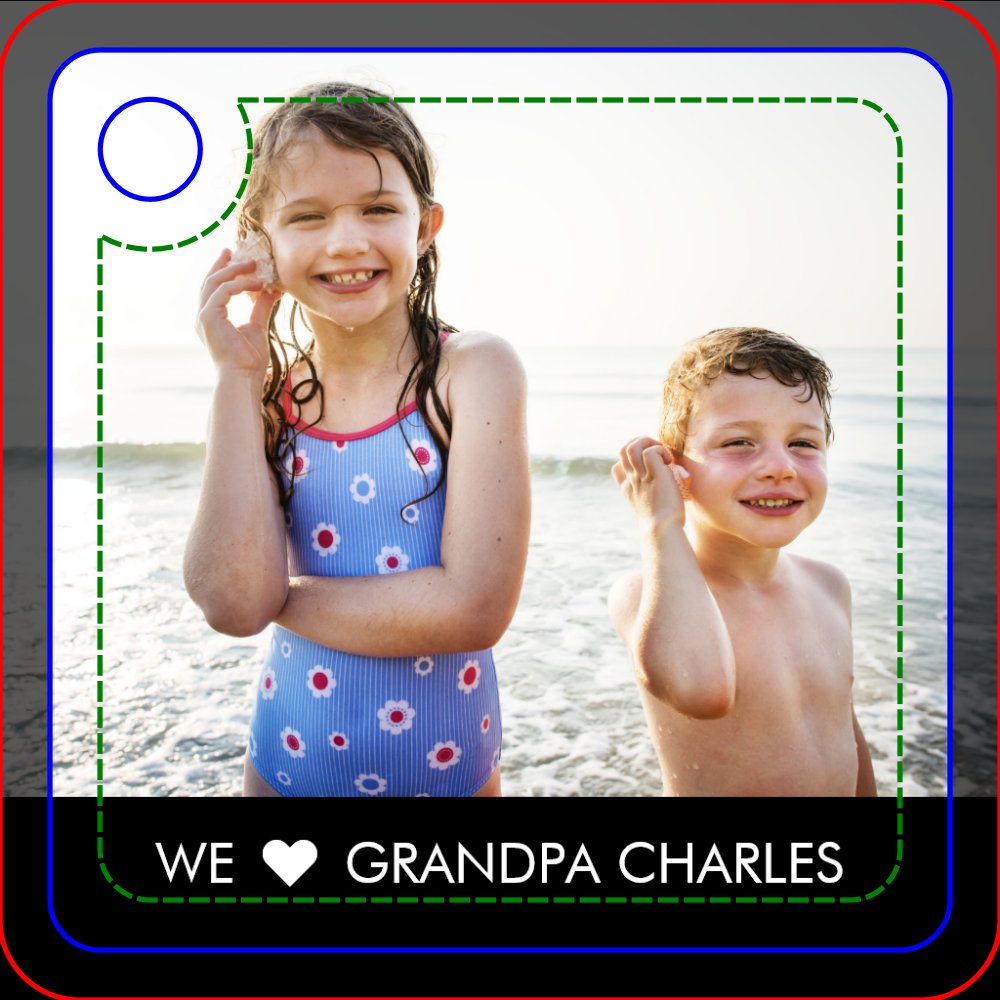 Simple Caption Personalized Photo Keychain