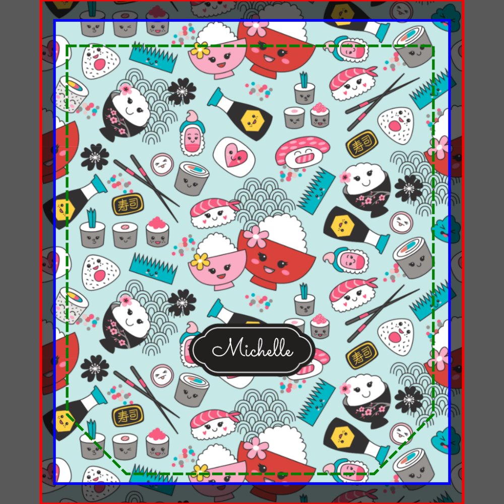 Cute Sushi Pattern Monogram Drawstring Backpack