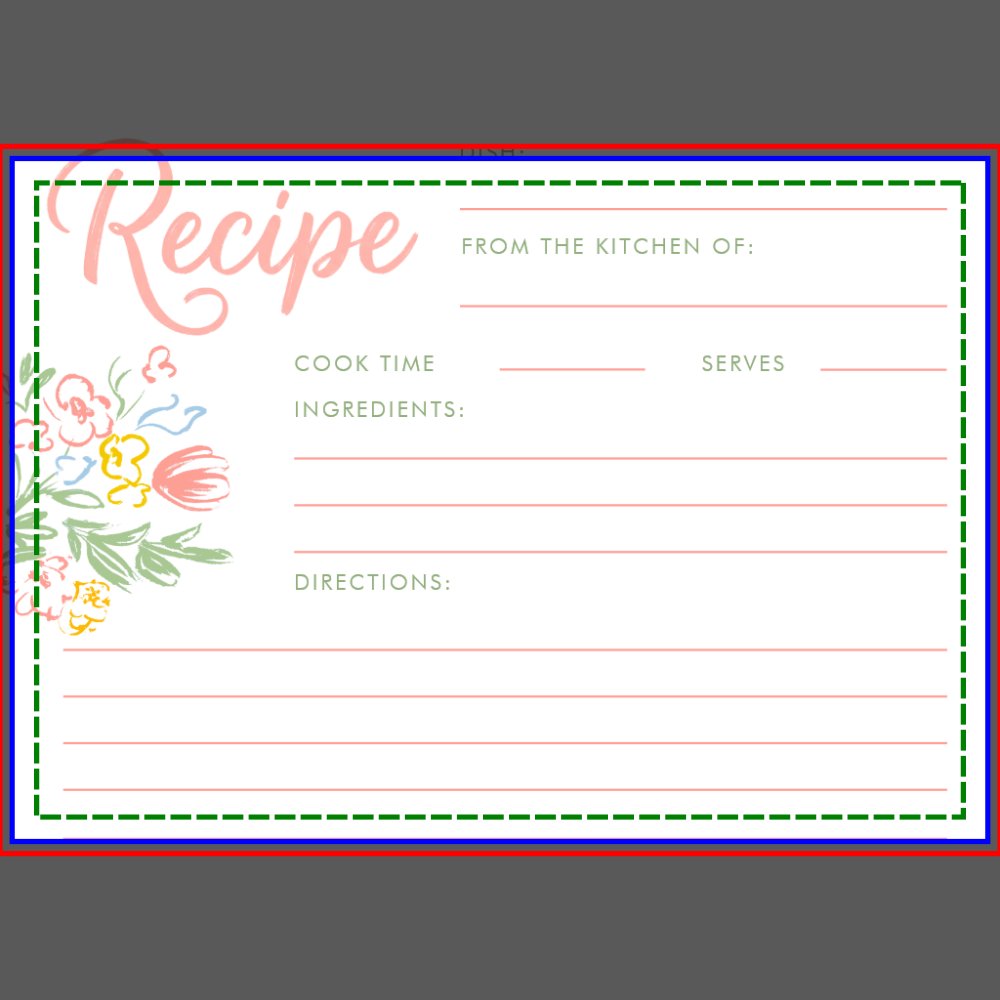Pastel Floral Whimsical Bridal Shower Recipe Card