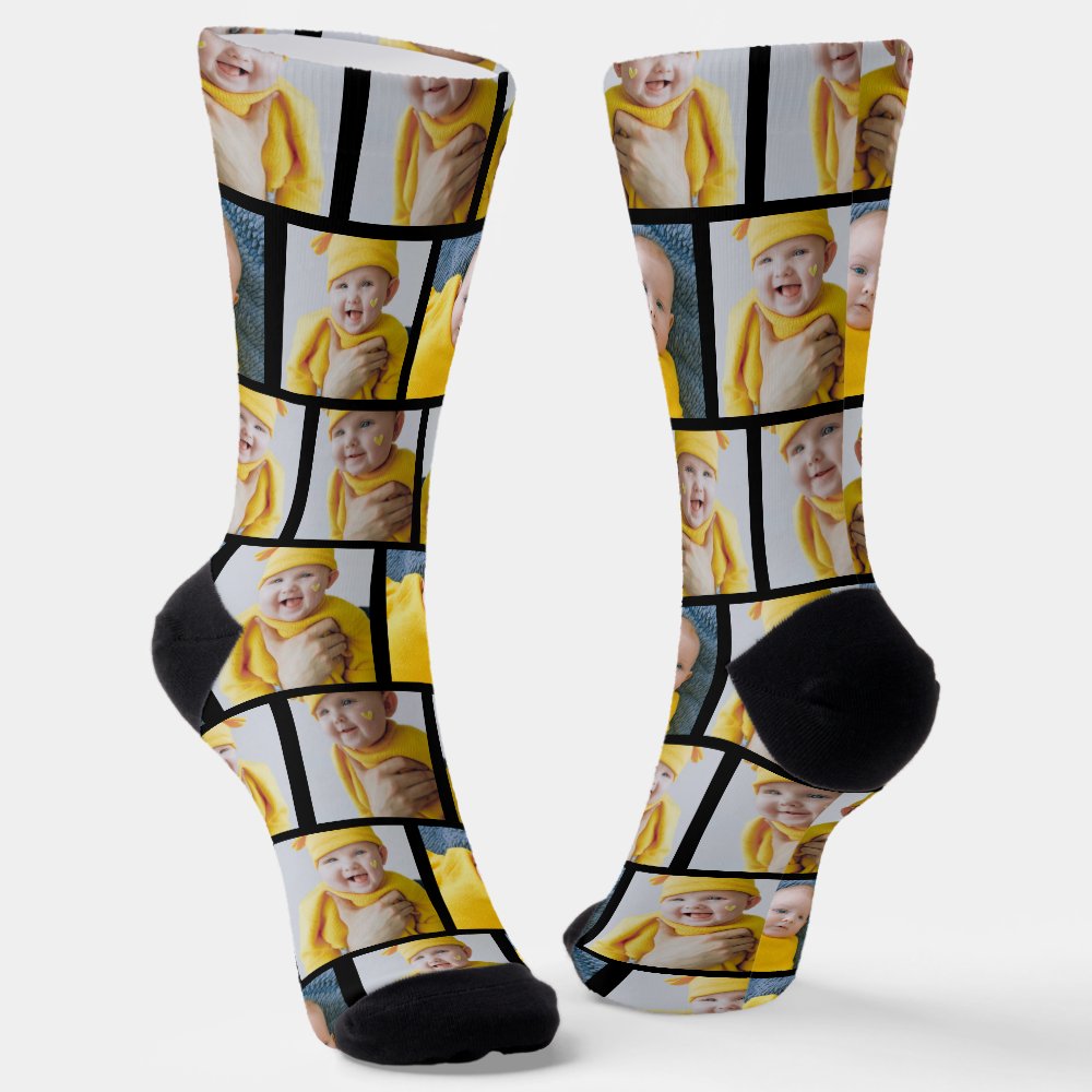 4 Photo Collage Template Make Your Own Fun Socks