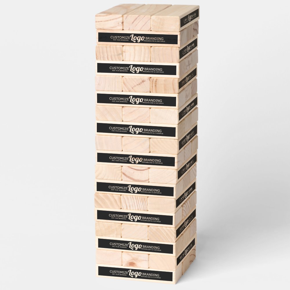 Company Party Game | Custom Logo Wooden Block  Topple Tower