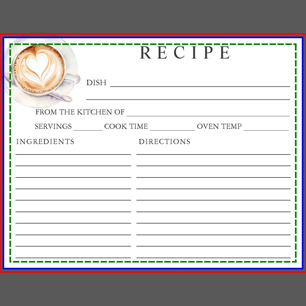 Love is Brewing Coffee Theme Recipe Card