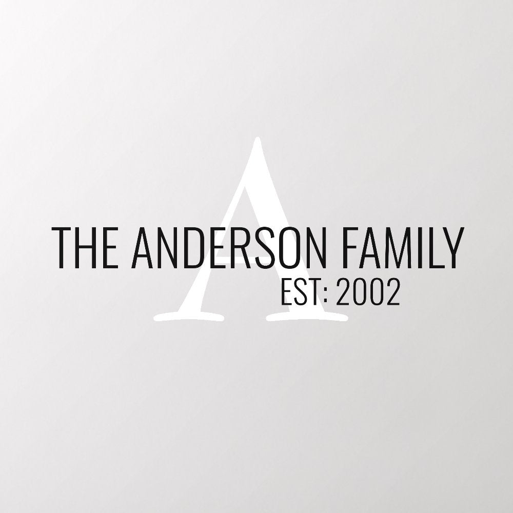 Family Name Personalized Monogram  Wall Decal