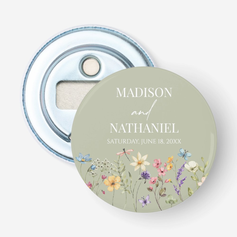 Wildflower Wild Flower Floral Garden Wedding Bottle Opener