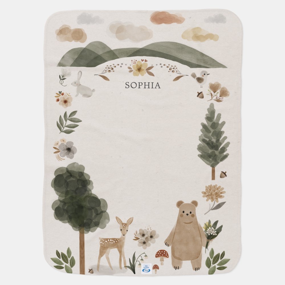 Boho Woodland Baby Blanket - Baby Shower Gift
