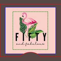 Fifty Fabulous Pink Flamingo 50th Birthday Can Cooler
