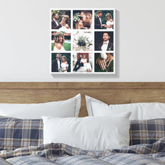Custom Collage 9 Wedding Photo Square Canvas Print