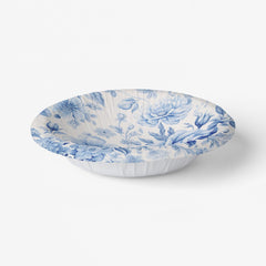 Beautiful Blue & White Roses & Wildflowers Paper Bowls