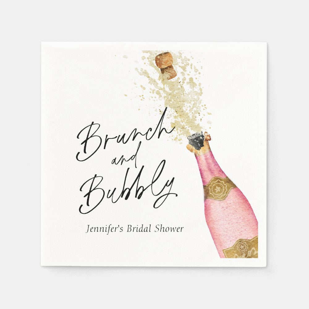 Brunch and Bubbly Bridal Shower Paper Napkins