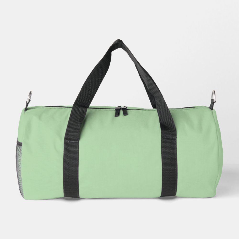 Personalized Name Pale Green Stylish Minimal Gym Duffle Bag