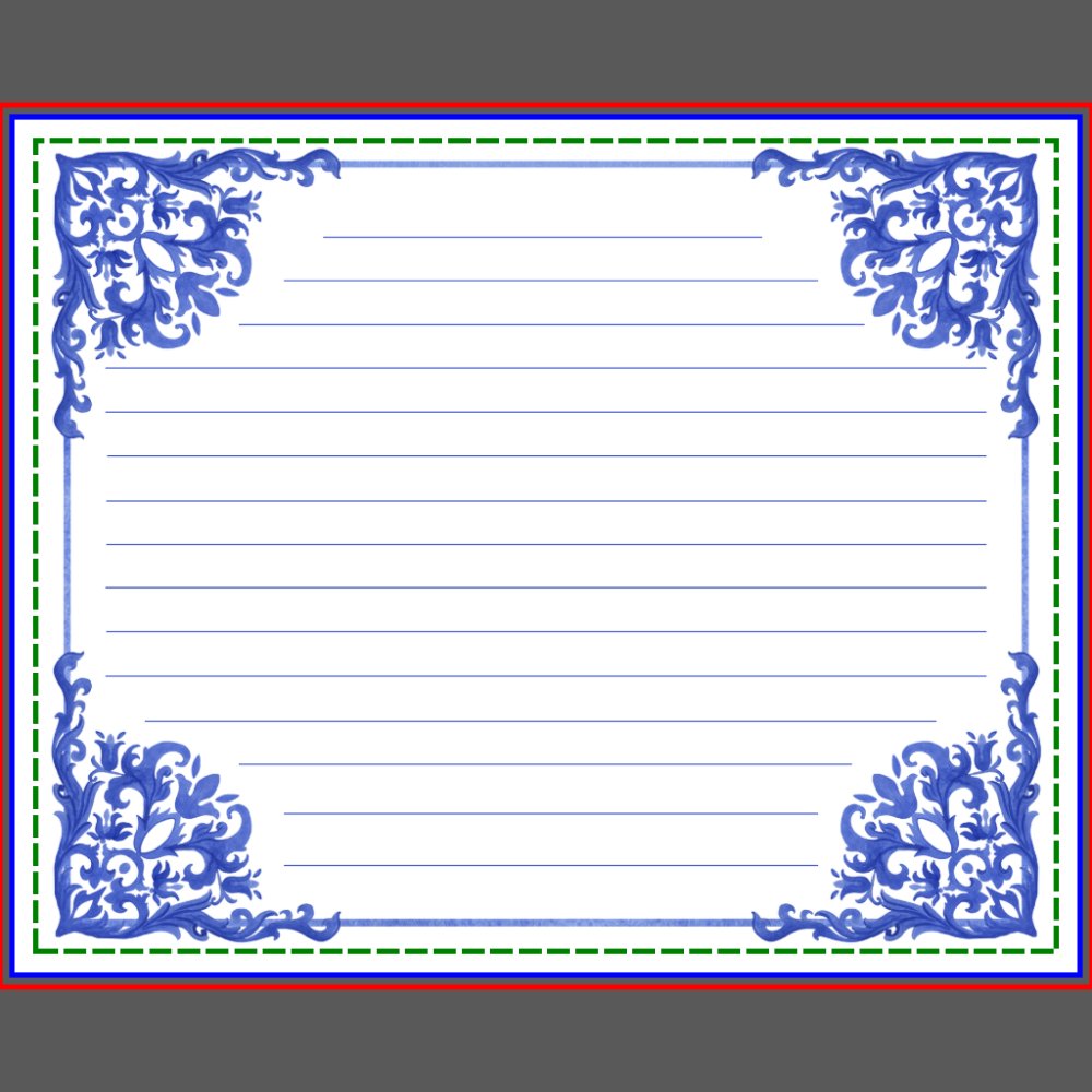 Blue and White Floral Tea Set Recipe Card
