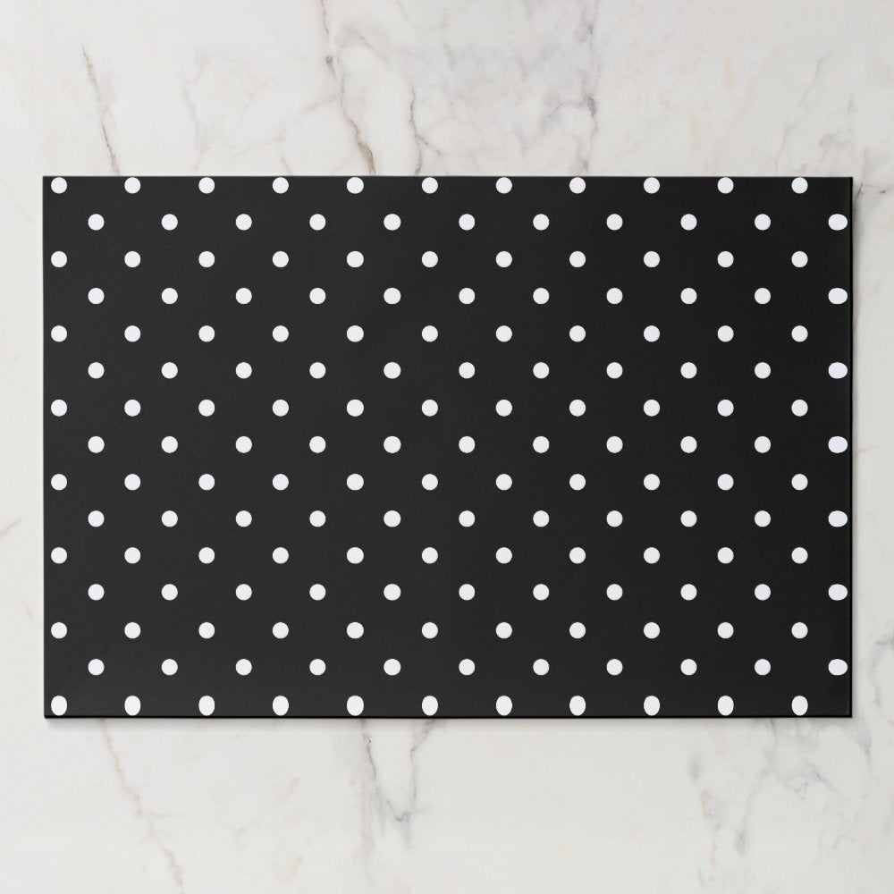 Cute black white polka dots paper placemats