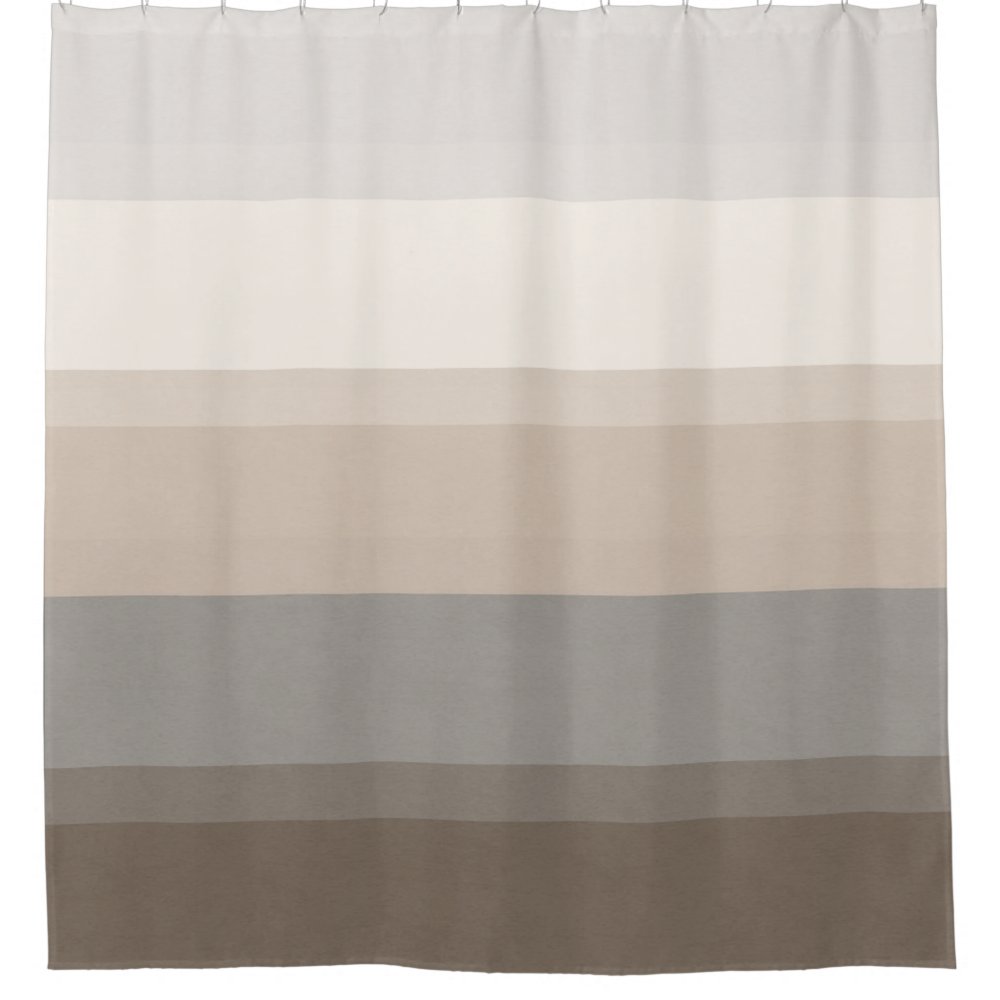 Chic Taupe, Cream and Gray striped shower curtain