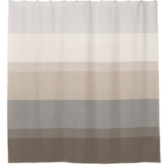 Chic Taupe, Cream and Gray striped shower curtain