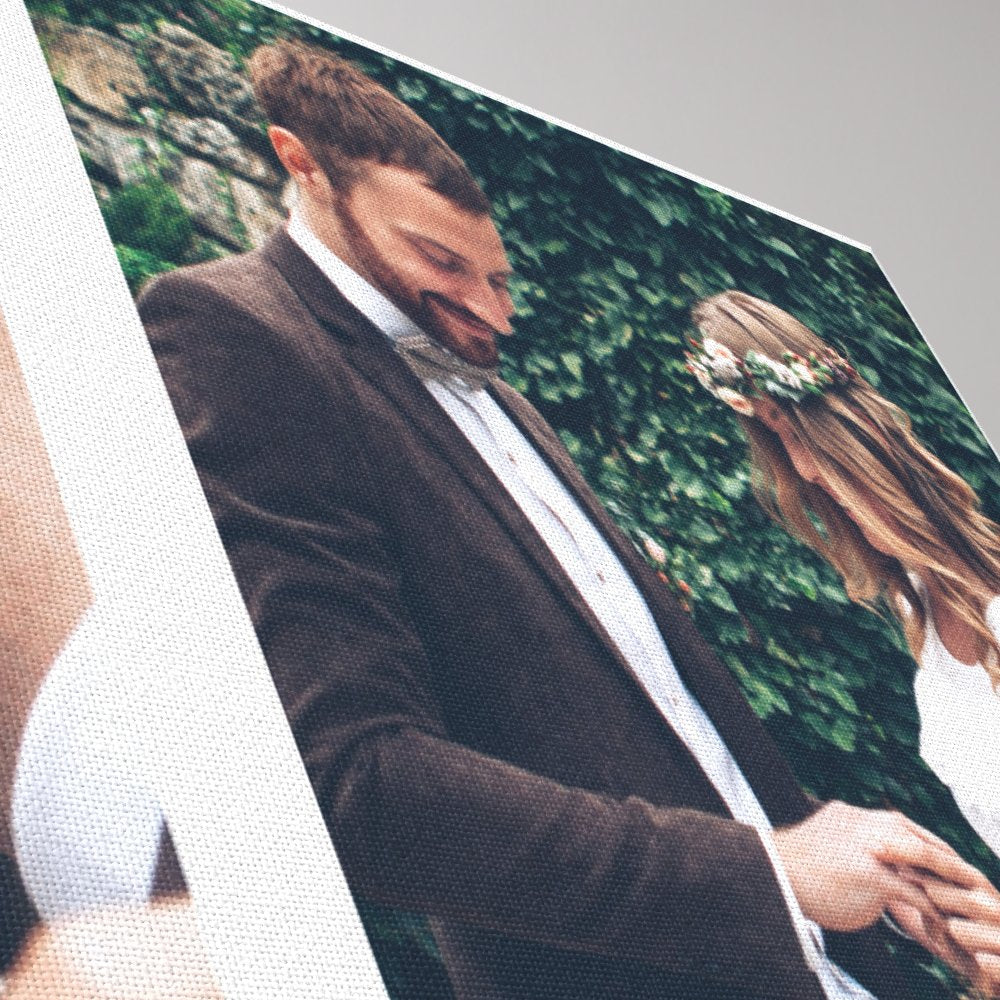 Custom Collage 9 Wedding Photo Square Canvas Print