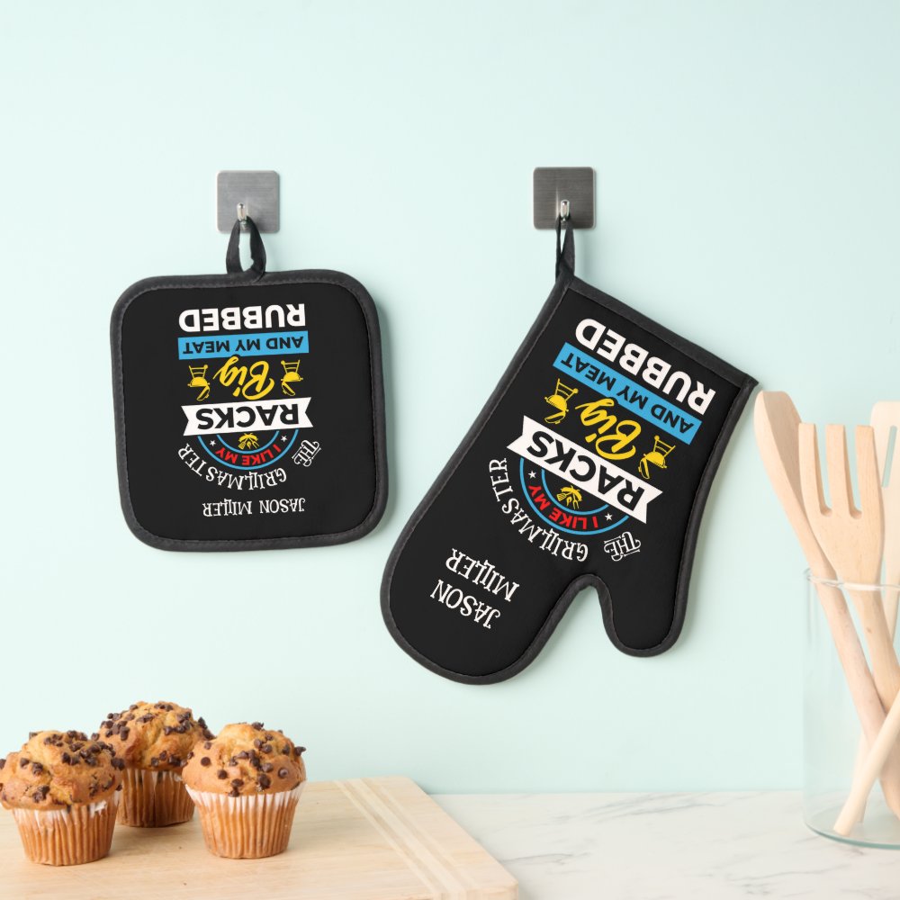 Fun Grill Master   Oven Mitt & Pot Holder Set