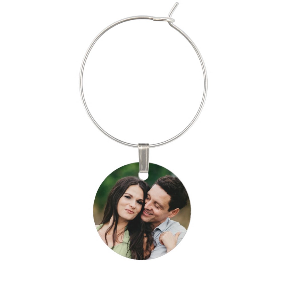 Personalized Photo Template Wine Charm