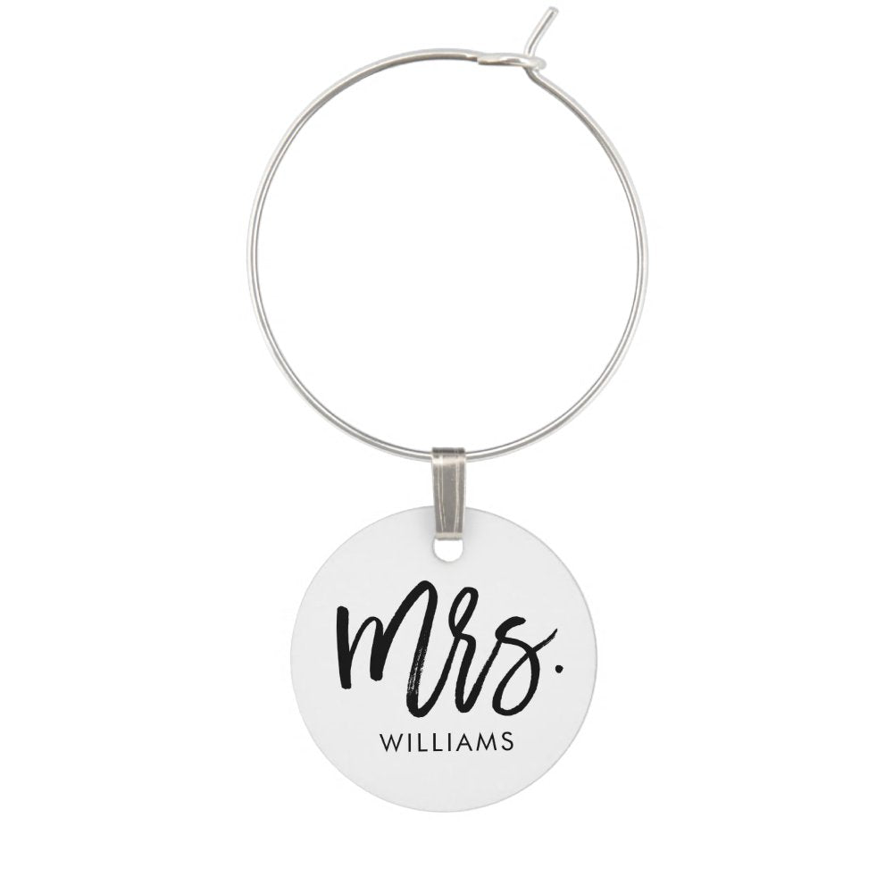 Stylish Script "Future Mrs" Personalized Wine Charm