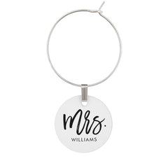 Stylish Script "Future Mrs" Personalized Wine Charm