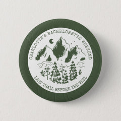 Modern Simple Camping Weekend Bachelorette Party Button