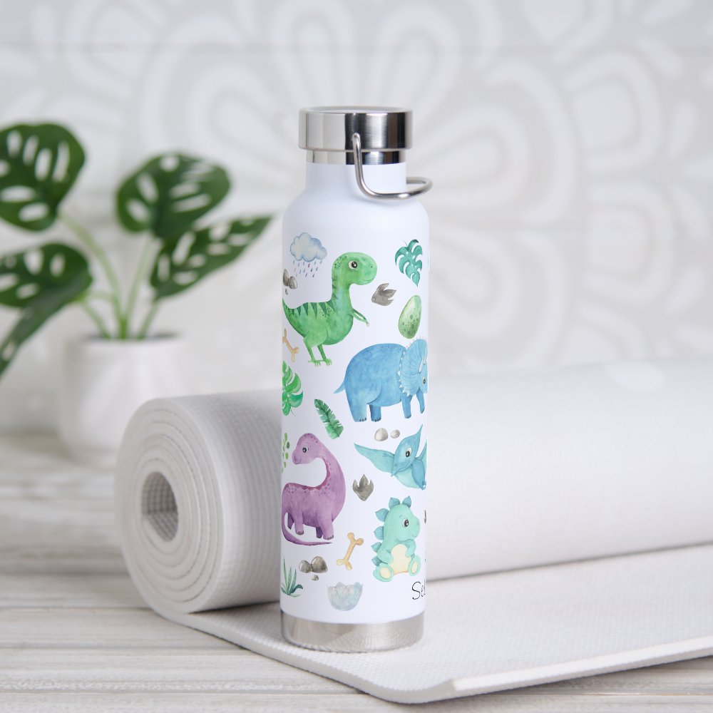 Cute Dinosaur Pattern Personalized Kids Water Bottle