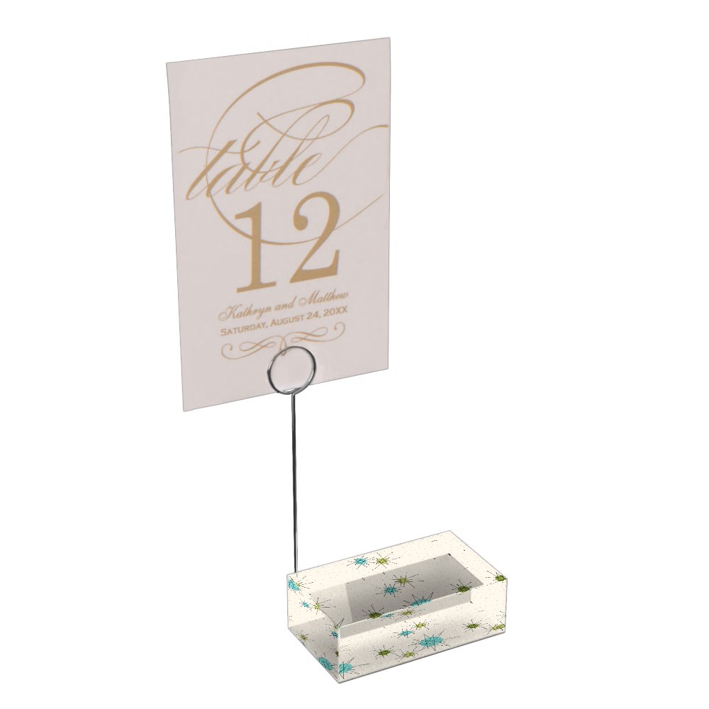 Iconic Atomic Starbursts Table Card Holder