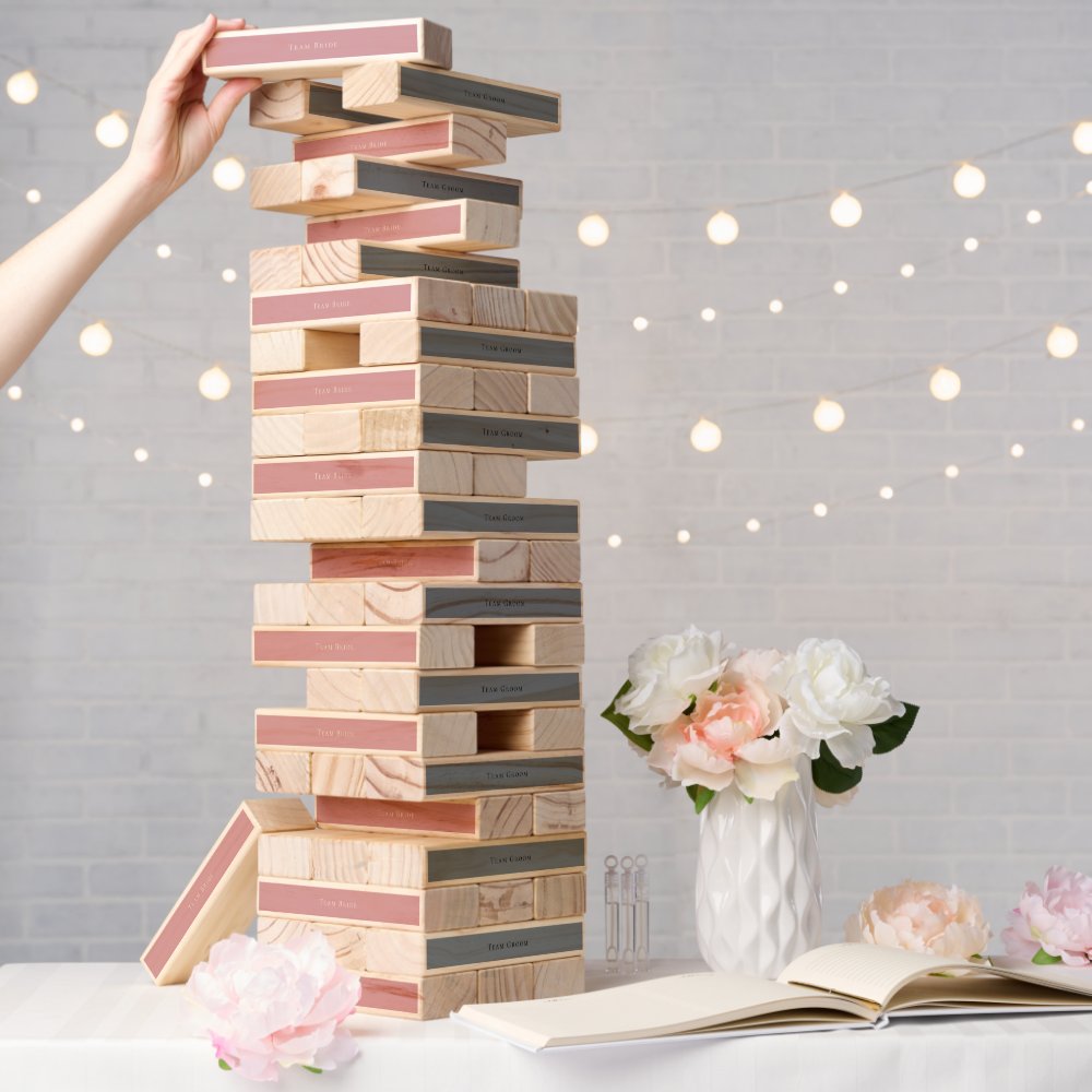 Team Bride Team Groom Wedding Party Games Topple Tower