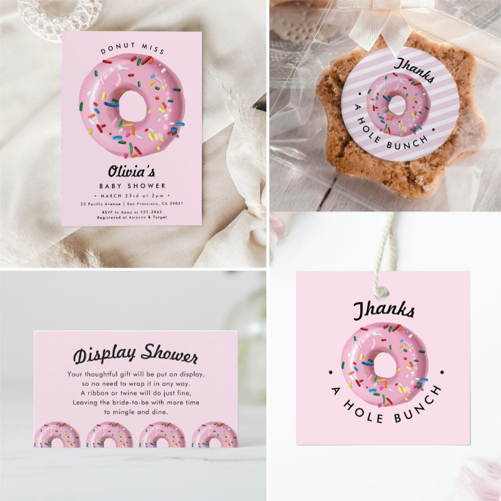 Pink Sprinkle Donut Birthday Party Favor Button