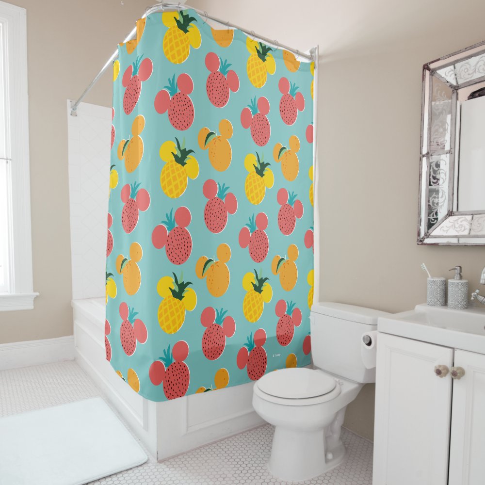 Mickey Mouse Fruit Icon Pattern Shower Curtain