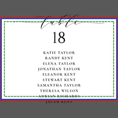Black Minimalist Script Wedding Table Seating Invitation